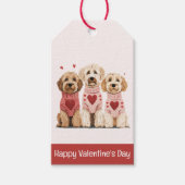 Happy Valentines Day Goldendoodle Dogs Cadeaulabel (Voorkant)