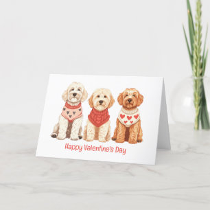 Happy Valentines Day Goldendoodle Dogs Feestdagen Kaart