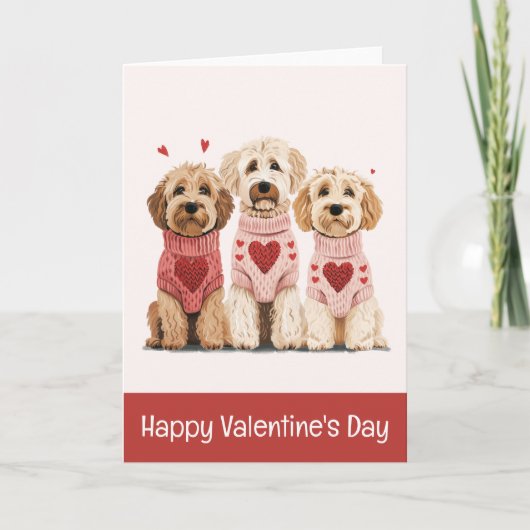 Happy Valentines Day Goldendoodle Dogs Feestdagen Kaart (Voorkant)