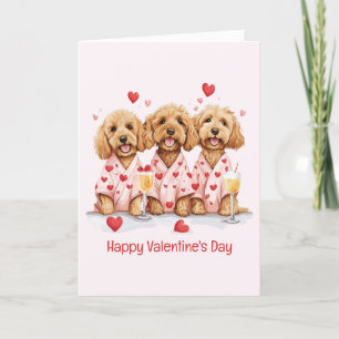 Happy Valentines Day Goldendoodle Dogs Feestdagen Kaart