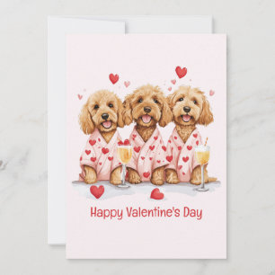 Happy Valentines Day Goldendoodle Dogs Feestdagenkaart