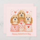 Happy Valentines Day Goldendoodle Dogs Feestdagenkaart (Voorkant / Achterkant)