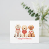 Happy Valentines Day Goldendoodle Dogs Feestdagenkaart (Staand voorkant)