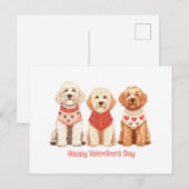 Happy Valentines Day Goldendoodle Dogs Feestdagenkaart (Voorkant / Achterkant)