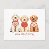 Happy Valentines Day Goldendoodle Dogs Feestdagenkaart (Voorkant)