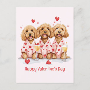 Happy Valentines Day Goldendoodle Dogs Feestdagenkaart