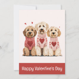 Happy Valentines Day Goldendoodle Dogs Feestdagenkaart