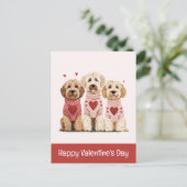 Happy Valentines Day Goldendoodle Dogs Feestdagenkaart (Staand voorkant)