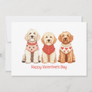 Happy Valentines Day Goldendoodle Dogs Feestdagenkaart
