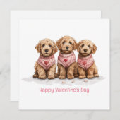 Happy Valentines Day Goldendoodle Dogs Feestdagenkaart (Voorkant / Achterkant)