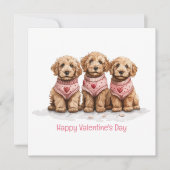 Happy Valentines Day Goldendoodle Dogs Feestdagenkaart (Voorkant)