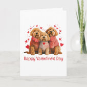 Happy Valentines Day Goldendoodle Dogs Kaart (Voorkant)