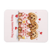 Happy Valentines Day Goldendoodle Dogs Magneet (Horizontaal)