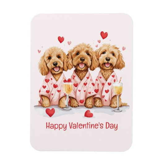 Happy Valentines Day Goldendoodle Dogs Magneet (Verticaal)