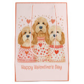 Happy Valentines Day Goldendoodle Dogs Medium Cadeauzakje (Achterkant)