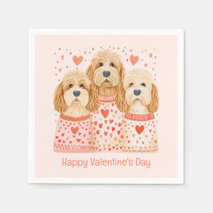 Happy Valentines Day Goldendoodle Dogs Servet