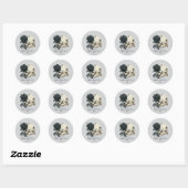Happy Valentine's Day Gothic black rose Ronde Sticker (Vel)