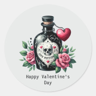 Happy Valentine's Day Gothic love potion Ronde Sticker