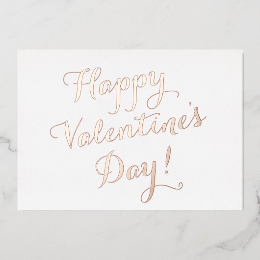 Happy Valentine's Day gouden script kalligrafie Folie Feestdagenkaart (Voorkant)