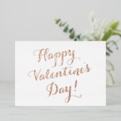 Happy Valentine's Day gouden script kalligrafie Folie Feestdagenkaart (Staand Voorkant)