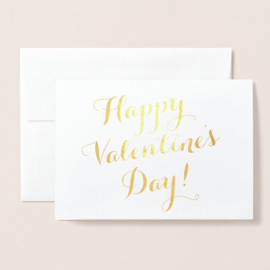 Happy Valentine's Day gouden script kalligrafie Folie Kaarten (Voorkant met envelop)