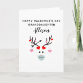 Happy Valentines Day Granddochter Custom Kaart (Voorkant)