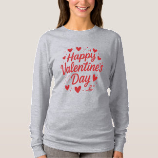 Happy Valentine's Day Grey T-shirt