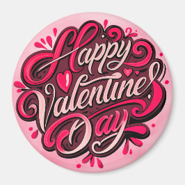 Happy Valentine's Day Handgeschreven Ontwerp Magneet