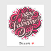 Happy Valentine's Day Handgeschreven Ontwerp Sticker (Vel)