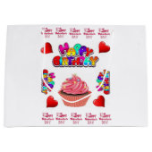 Happy Valentine's Day Happy Birthday Gift Bag Groot Cadeauzakje (Voorkant)