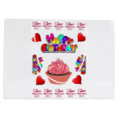 Happy Valentine's Day Happy Birthday Gift Bag Groot Cadeauzakje (Achterkant)