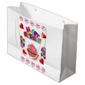 Happy Valentine's Day Happy Birthday Gift Bag Groot Cadeauzakje (Voorkant Gekanteld)