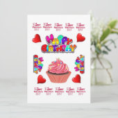 Happy Valentine's Day Happy Birthday Invitation Kaart (Staand voorkant)