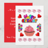 Happy Valentine's Day Happy Birthday Invitation Kaart (Voorkant / Achterkant)