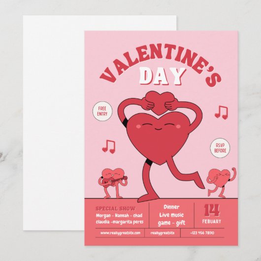 Happy Valentines Day hart Feestdagenkaart (Voorkant / Achterkant)