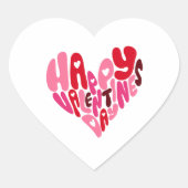 Happy Valentine's Day Hart Sticker (Voorkant)
