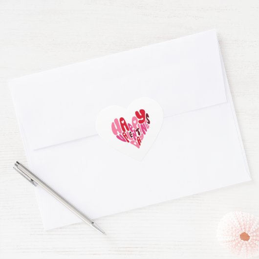 Happy Valentine's Day Hart Sticker (Envelop)