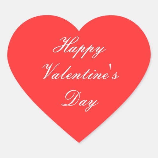 Happy Valentine's Day Hart Sticker (Voorkant)