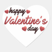 Happy Valentine's Day Hart Sticker (Voorkant)