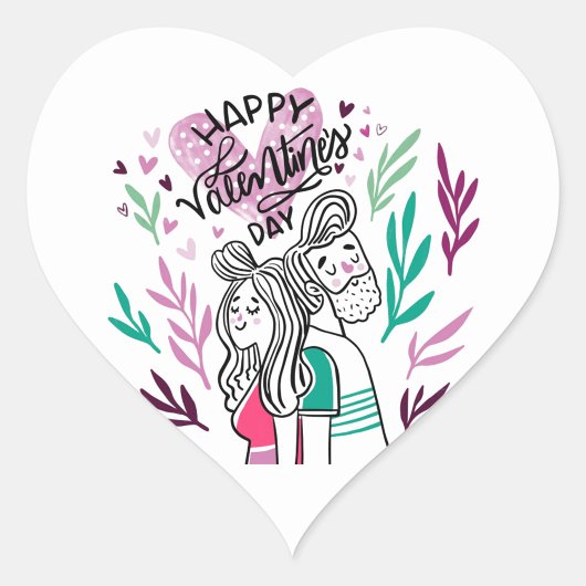 Happy Valentines Day Hart Sticker