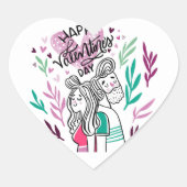 Happy Valentines Day Hart Sticker (Voorkant)