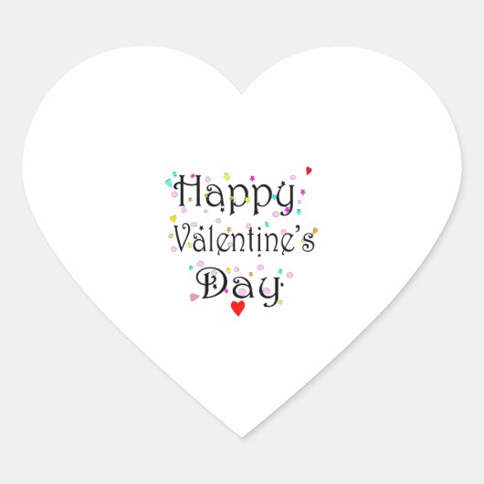 Happy Valentine's Day Hart Sticker (Voorkant)