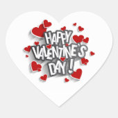 Happy Valentine's Day Hart Sticker (Voorkant)