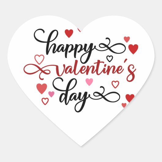 Happy Valentine's Day Hart Sticker (Voorkant)