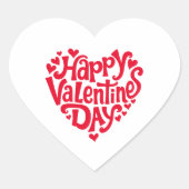 Happy Valentine's Day Hart Sticker (Voorkant)