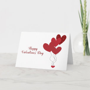 Happy Valentines Day Heart Balloons Red Kaart