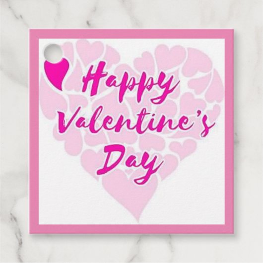 "HAPPY VALENTINE'S DAY" HEART BEDANKJES LABELS (Voorkant)