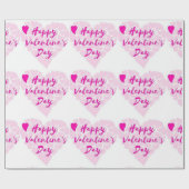"HAPPY VALENTINE'S DAY" HEART CADEAUPAPIER (Vlak)