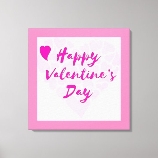 "HAPPY VALENTINE'S DAY" HEART CANVAS AFDRUK (Voorkant)