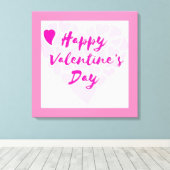 "HAPPY VALENTINE'S DAY" HEART CANVAS AFDRUK (Insitu (Houten vloer))